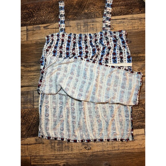 American‎ Eagle Smocked Floral Tank Top Size Small Sleeveless Tie Waist - Picture 8 of 8